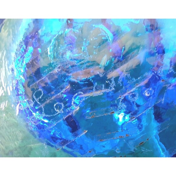 Vtg Signed Leo Ward Bluebirds of Happiness on Heart Glass Figurine Paperweight - Picture 9 of 9